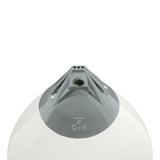 White buoy with Grey-Top, Polyform A-5 angled shot