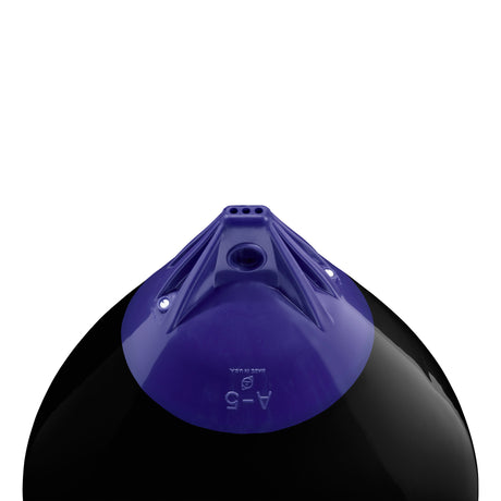 Black inflatable buoy, Polyform A-5 angled shot