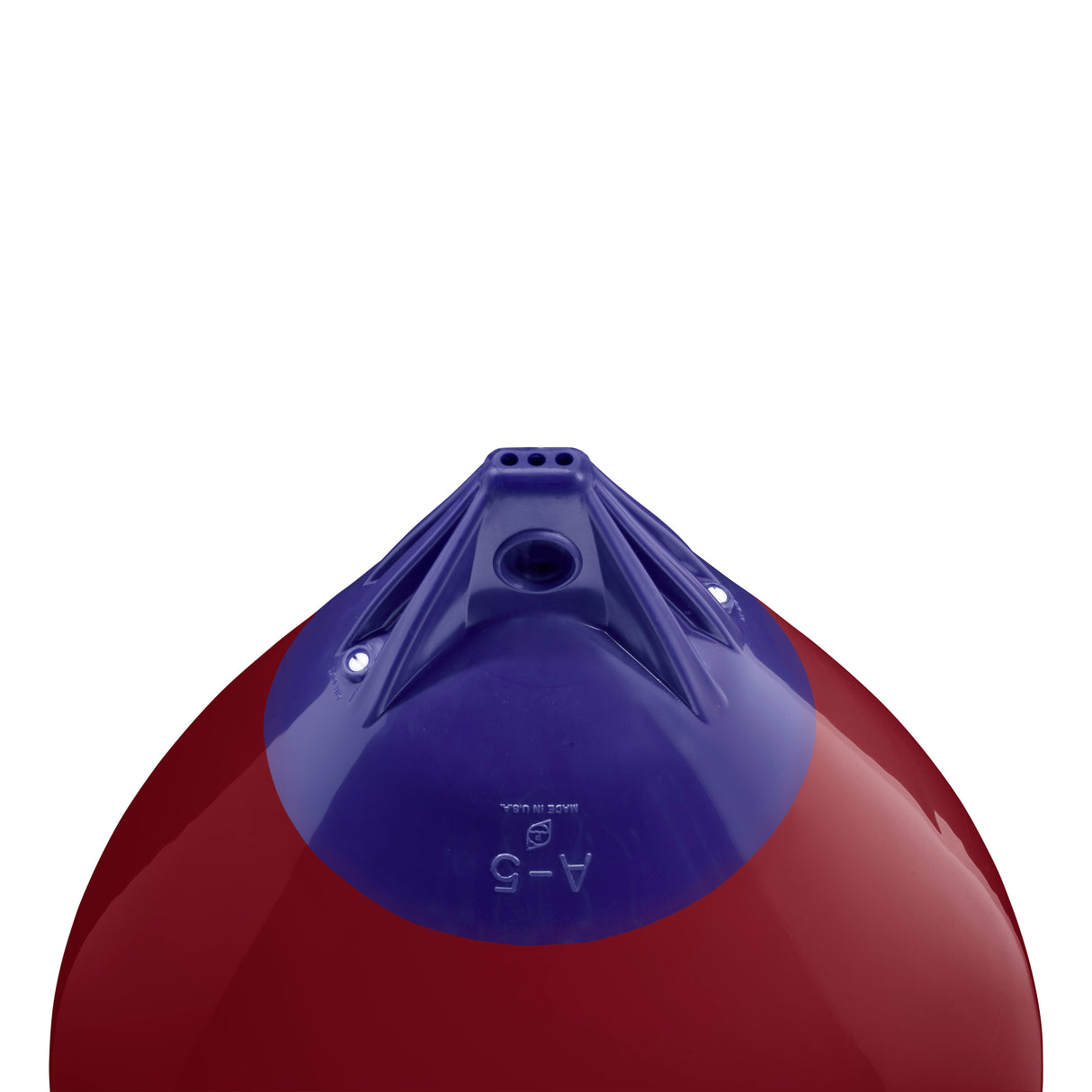 Burgundy inflatable buoy, Polyform A-5 angled shot