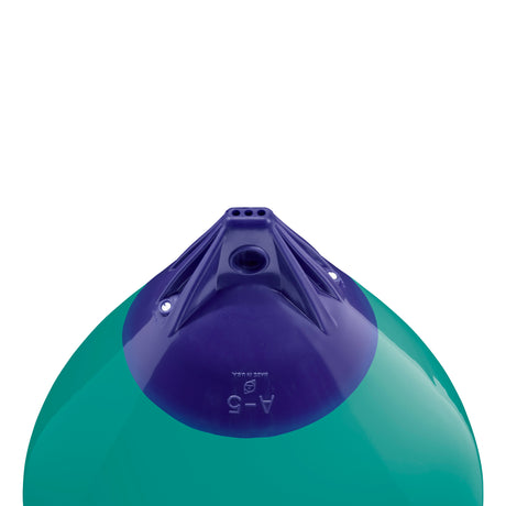 Teal inflatable buoy, Polyform A-5 angled shot