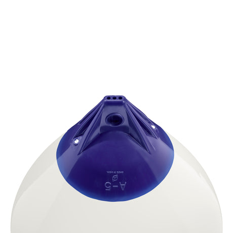 White inflatable buoy, Polyform A-5 angled shot