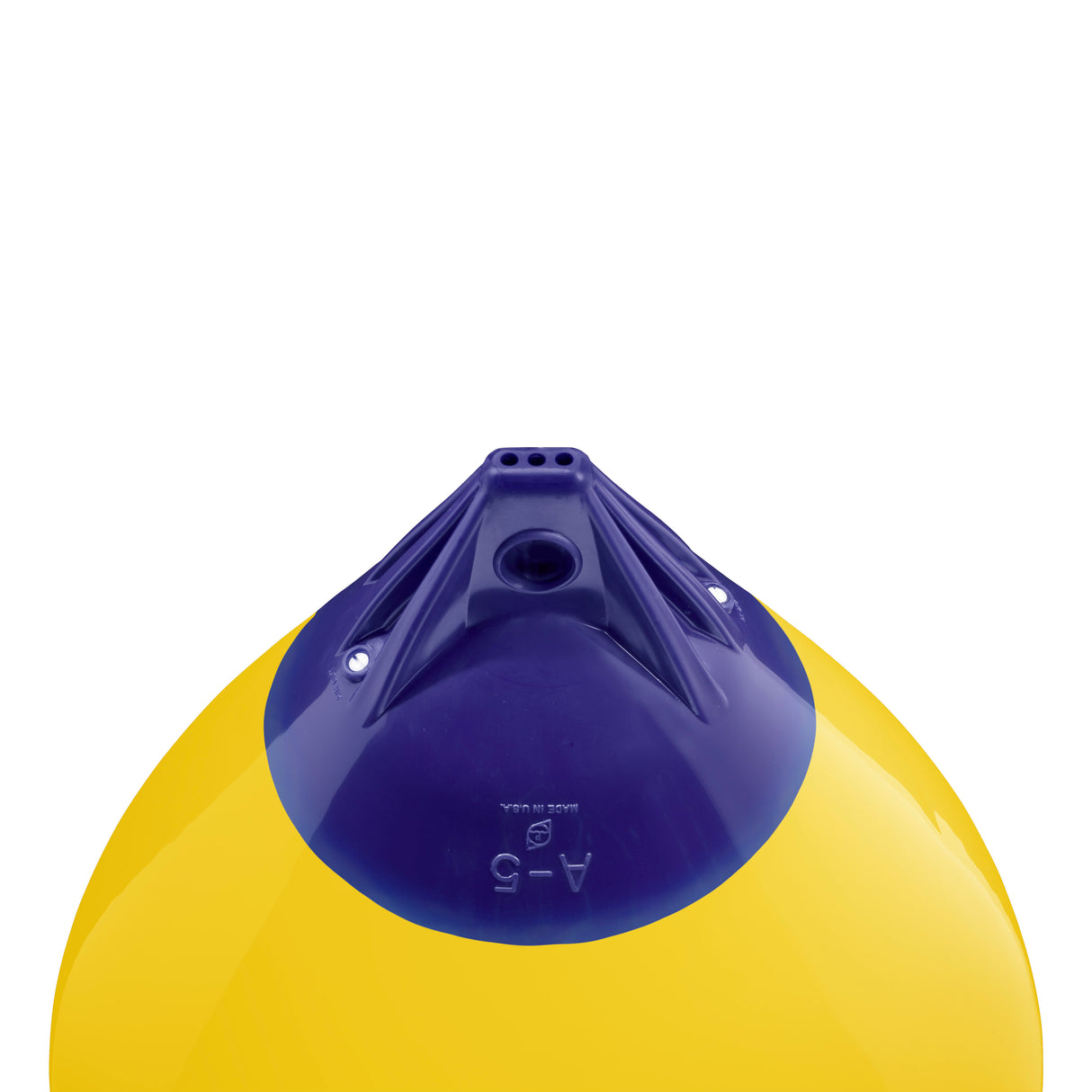 Yellow inflatable buoy, Polyform A-5 angled shot