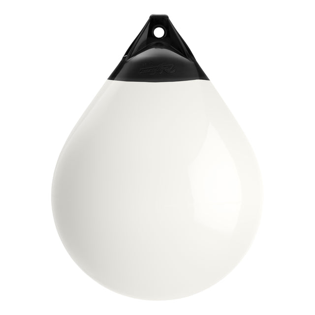 White buoy with Black-Top, Polyform A-5