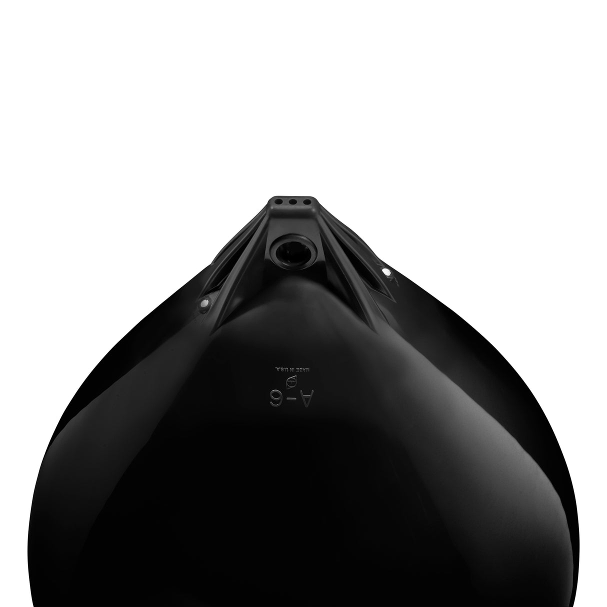 Black buoy with Black-Top, Polyform A-6 angled shot