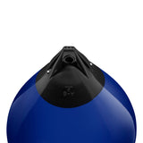 Cobalt Blue buoy with Black-Top, Polyform A-6 angled shot