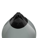 Grey buoy with Black-Top, Polyform A-6 angled shot