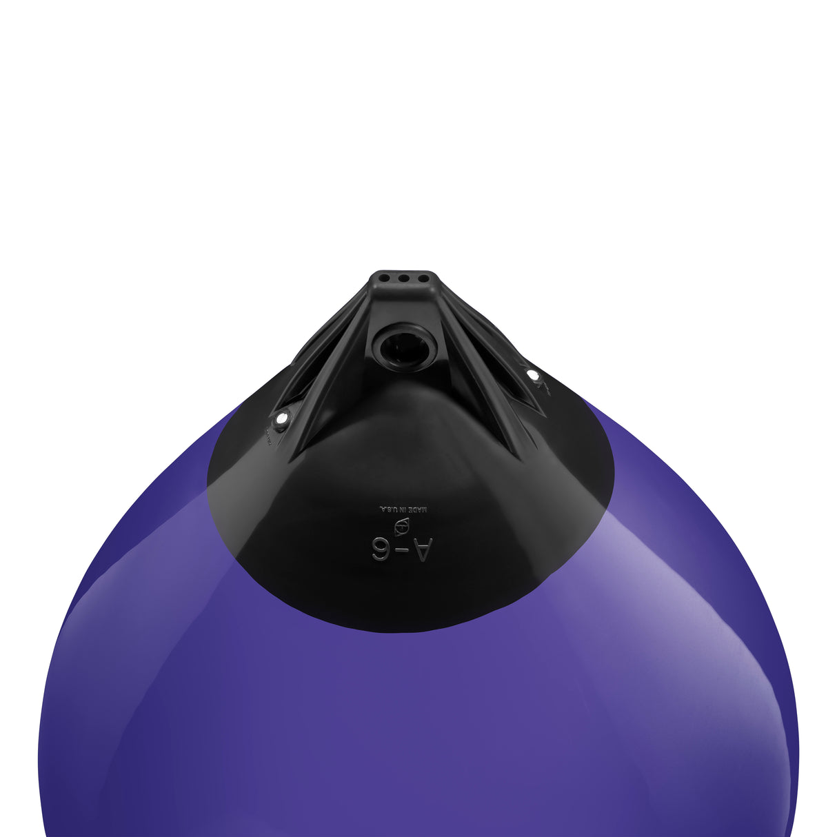 Purple buoy with Black-Top, Polyform A-6 angled shot