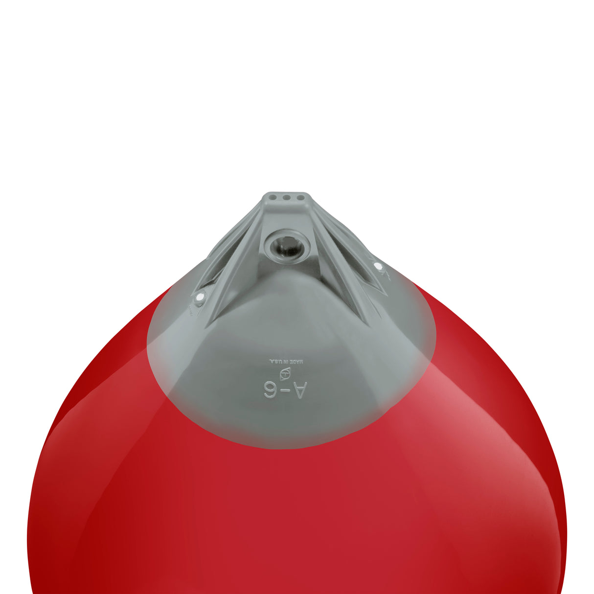 Classic Red buoy with Grey-Top, Polyform A-6 angled shot