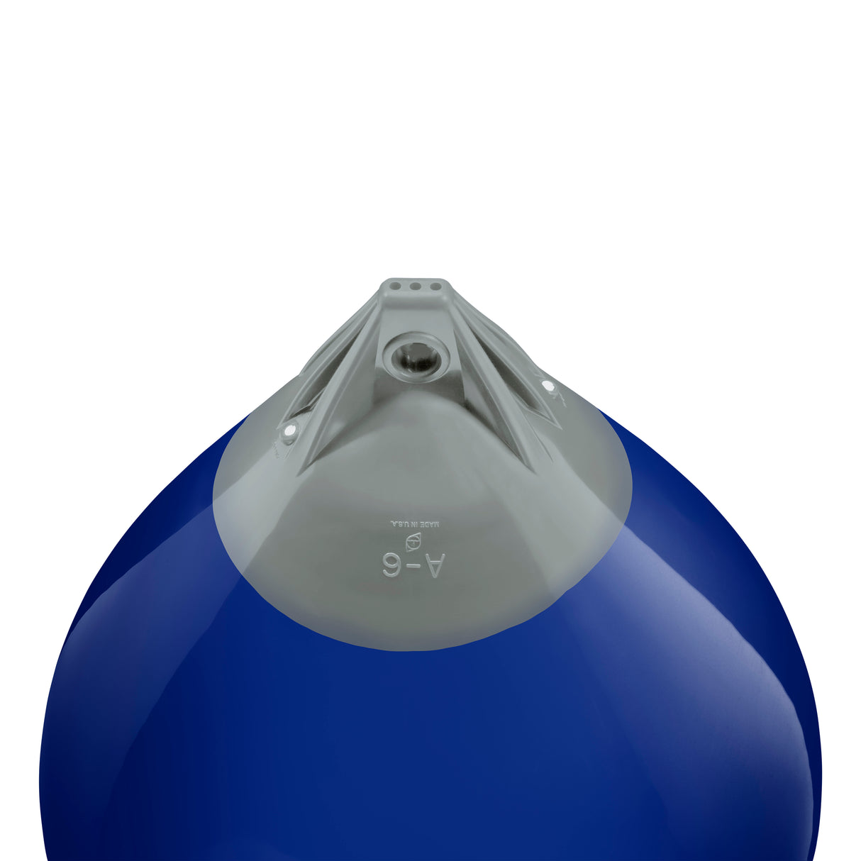 Cobalt Blue buoy with Grey-Top, Polyform A-6 angled shot