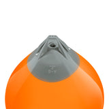 Orange buoy with Grey-Top, Polyform A-6 angled shot
