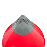Red buoy with Grey-Top, Polyform A-6 angled shot