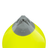 Saturn Yellow buoy with Grey-Top, Polyform A-6 angled shot