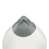 White buoy with Grey-Top, Polyform A-6 angled shot