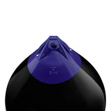 Black inflatable buoy, Polyform A-6 angled shot