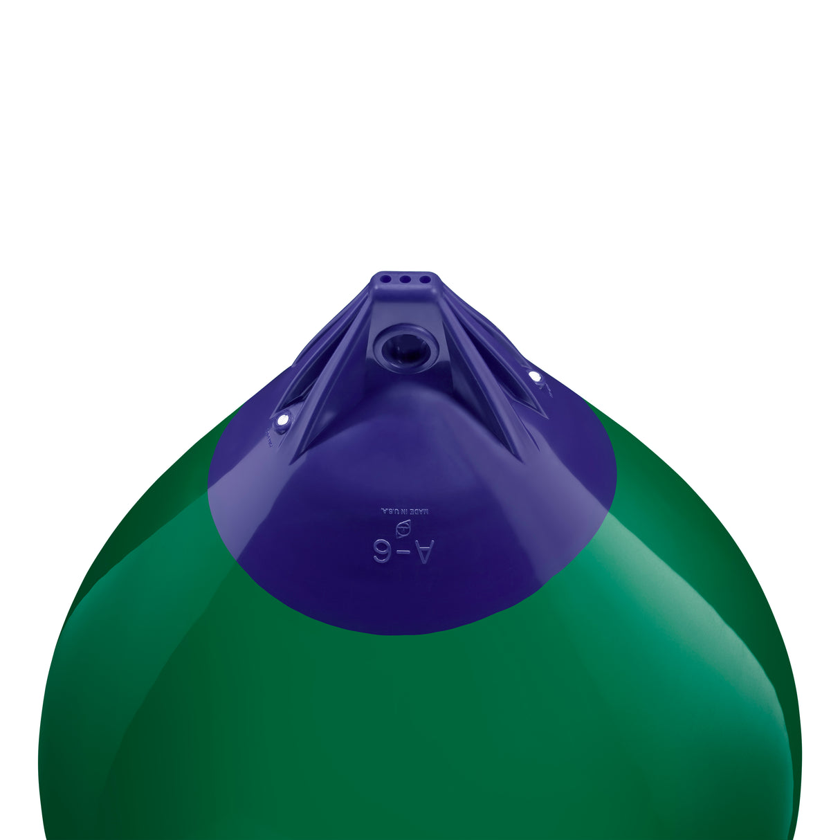 Forest Green inflatable buoy, Polyform A-6 angled shot