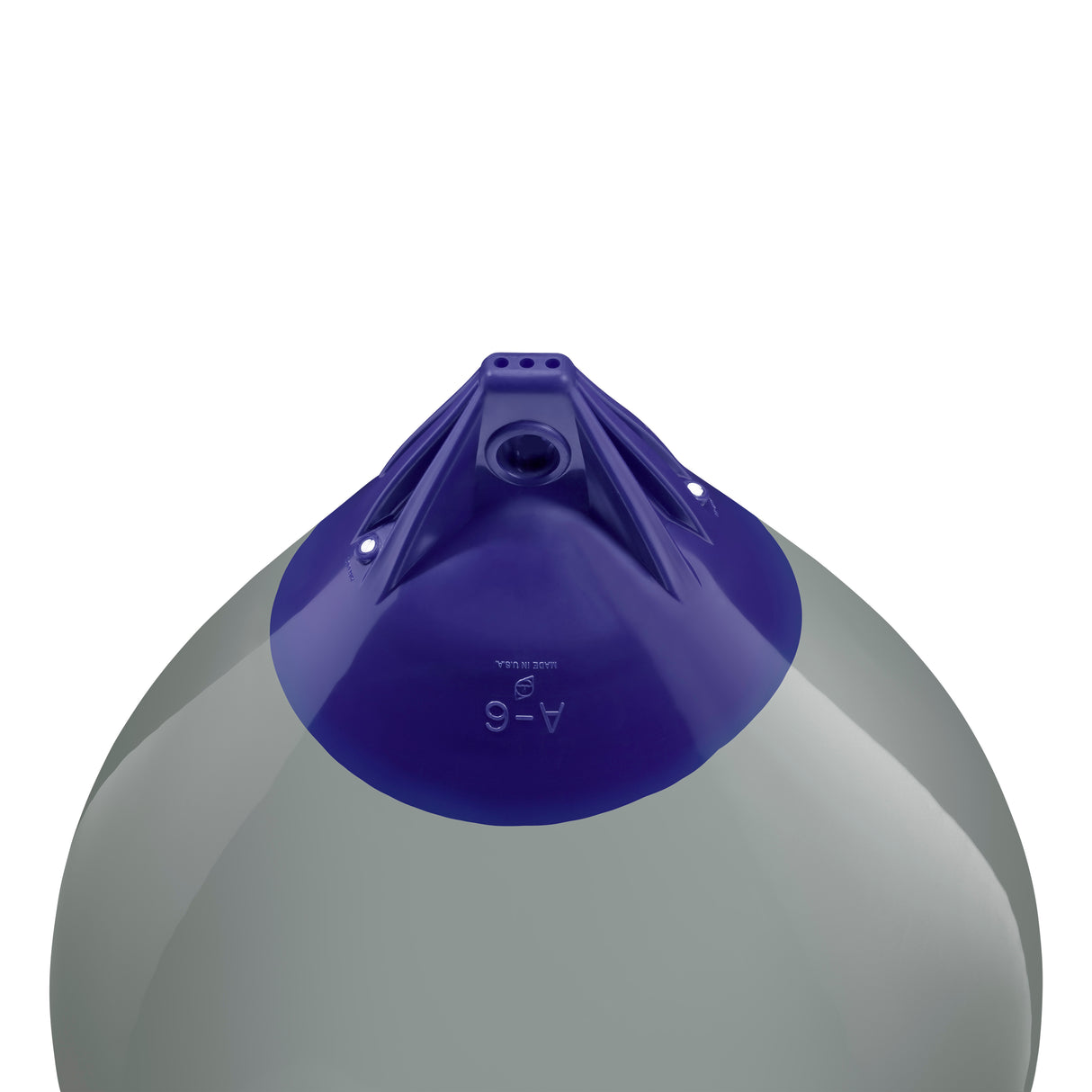 Grey inflatable buoy, Polyform A-6 angled shot