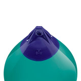 Teal inflatable buoy, Polyform A-6 angled shot