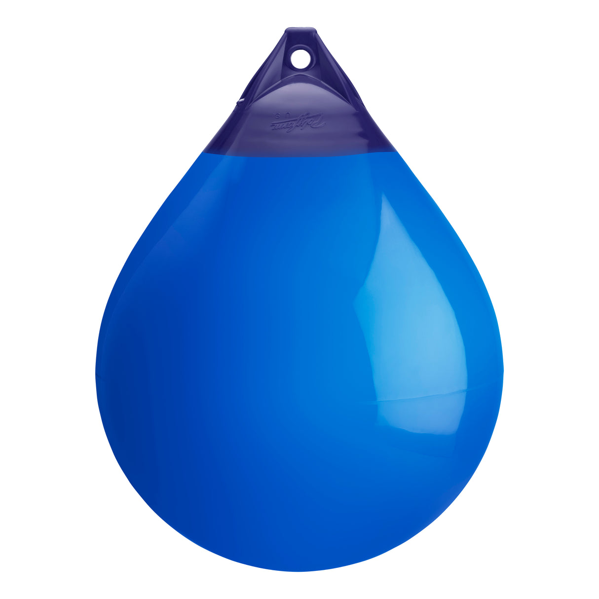 Blue inflatable buoy, Polyform A-6 