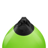 Lime buoy with Black-Top, Polyform A-7 angled shot