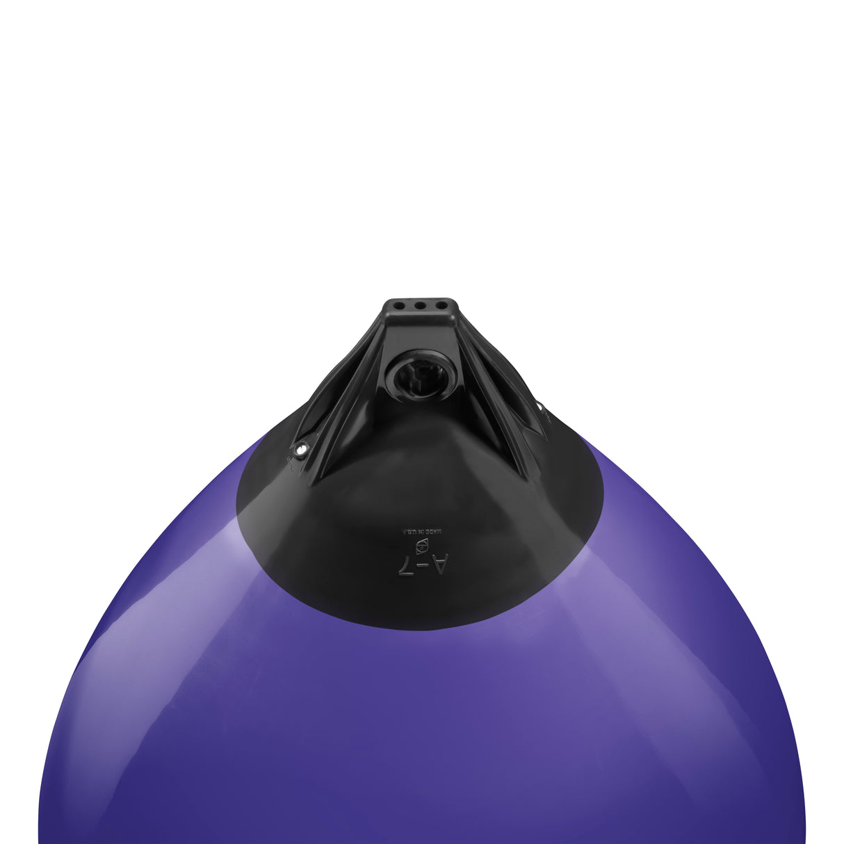 Purple buoy with Black-Top, Polyform A-7 angled shot