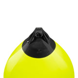 Saturn Yellow buoy with Black-Top, Polyform A-7 angled shot