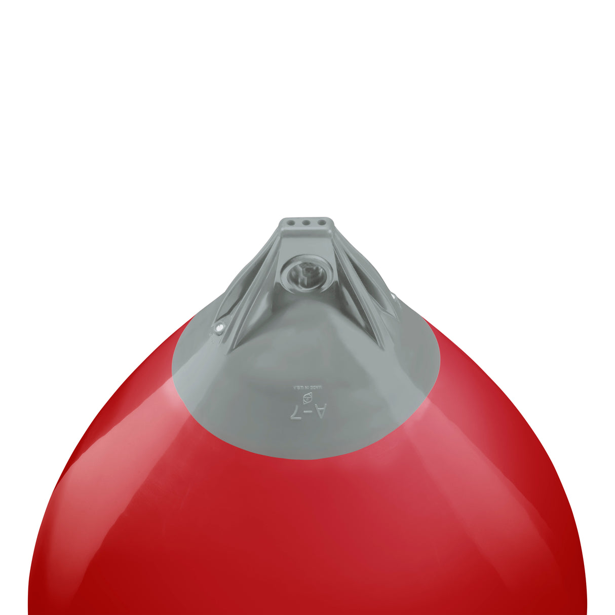 Classic Red buoy with Grey-Top, Polyform A-7 angled shot