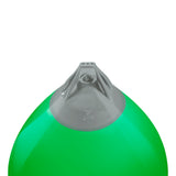 Green buoy with Grey-Top, Polyform A-7 angled shot