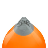 Orange buoy with Grey-Top, Polyform A-7 angled shot
