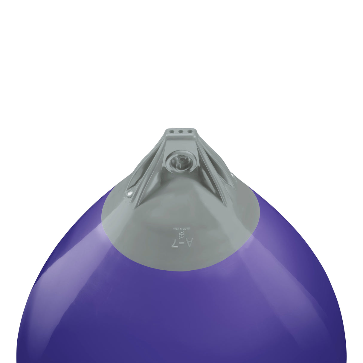 Purple buoy with Grey-Top, Polyform A-7 angled shot