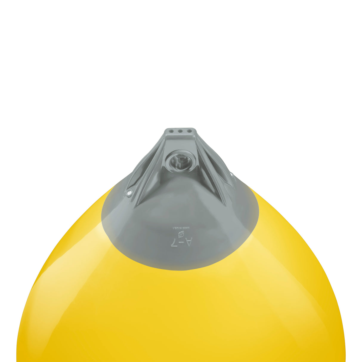 Yellow buoy with Grey-Top, Polyform A-7 angled shot