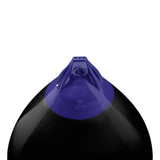 Black inflatable buoy, Polyform A-7 angled shot