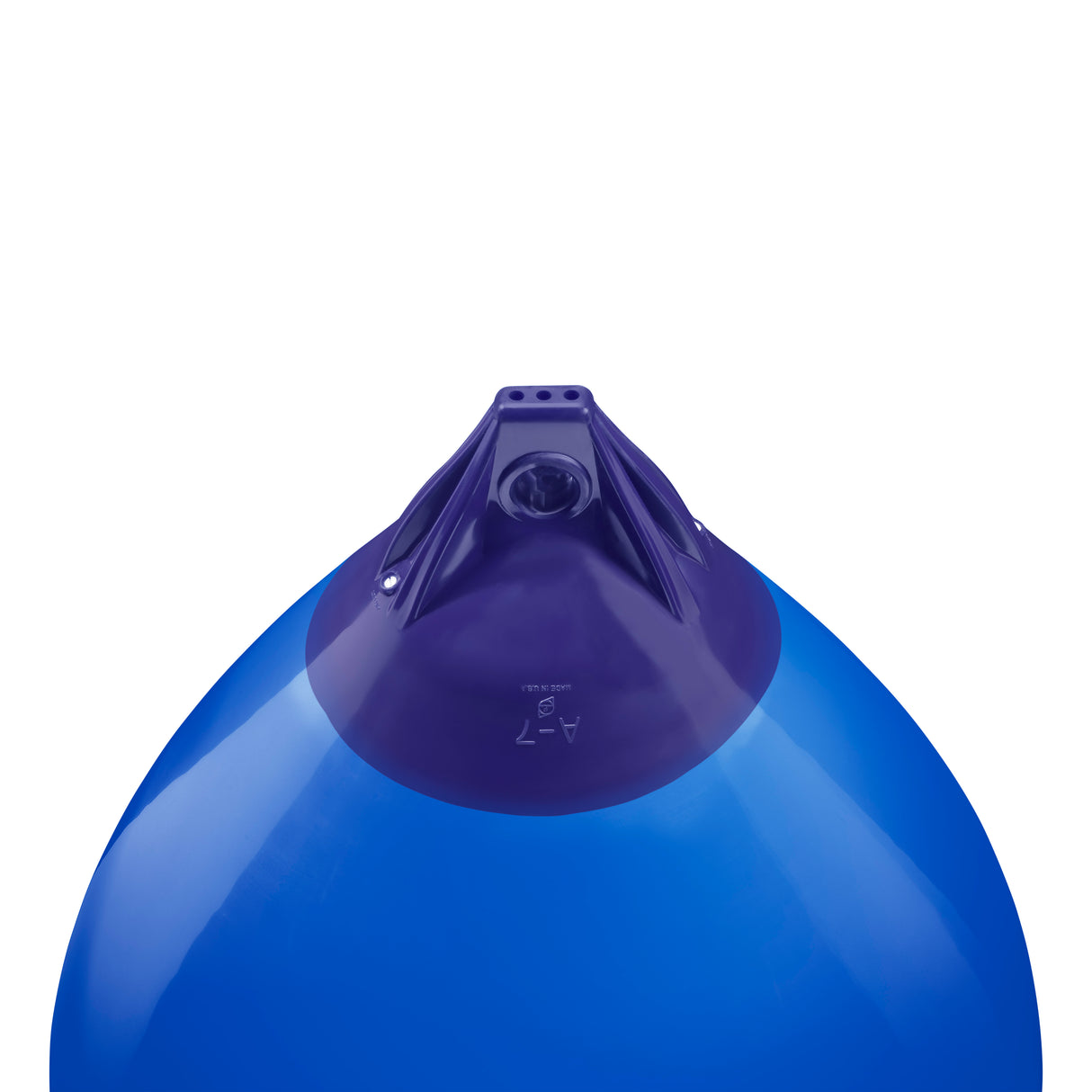 Blue inflatable buoy, Polyform A-7 angled shot