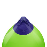 Lime inflatable buoy, Polyform A-7 angled shot