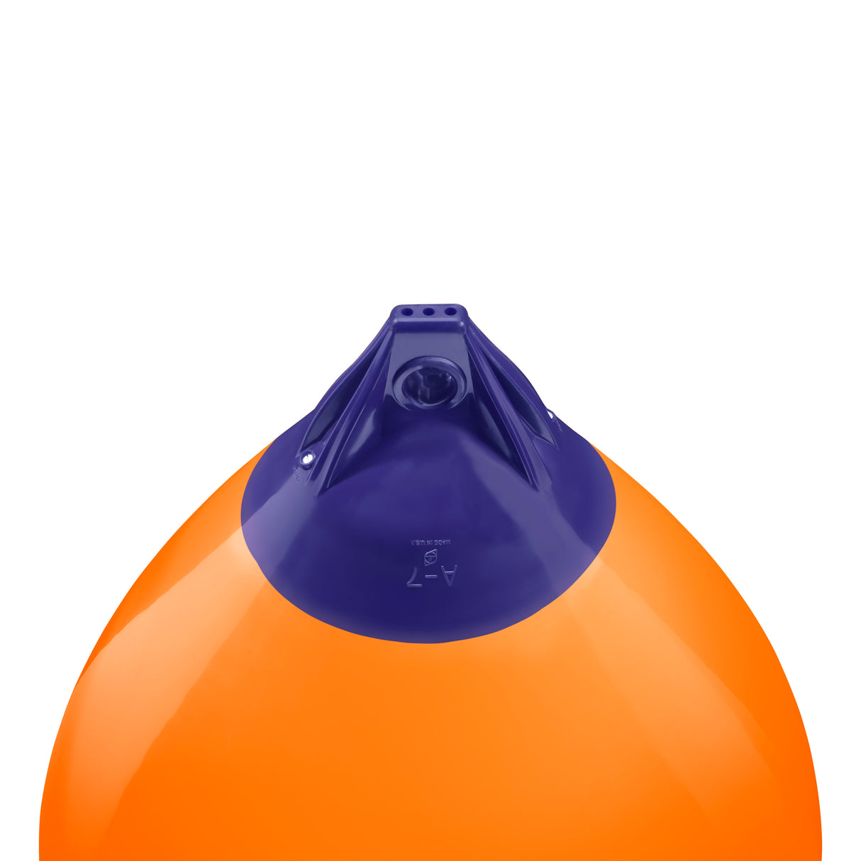 Orange inflatable buoy, Polyform A-7 angled shot