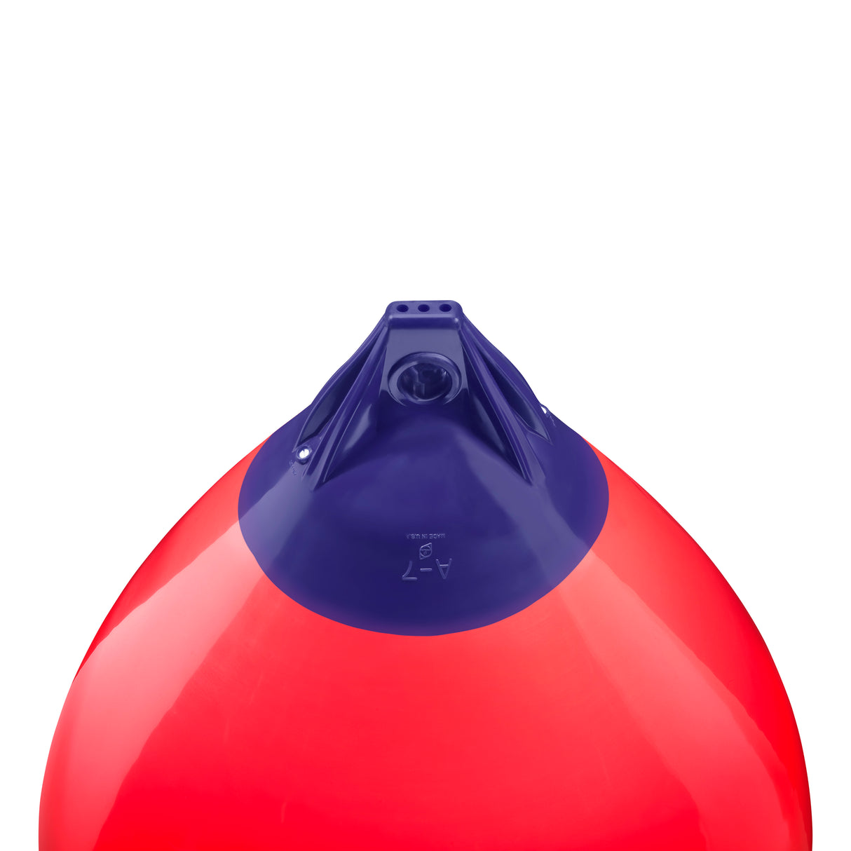 Red inflatable buoy, Polyform A-7 angled shot