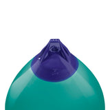 Teal inflatable buoy, Polyform A-7 angled shot