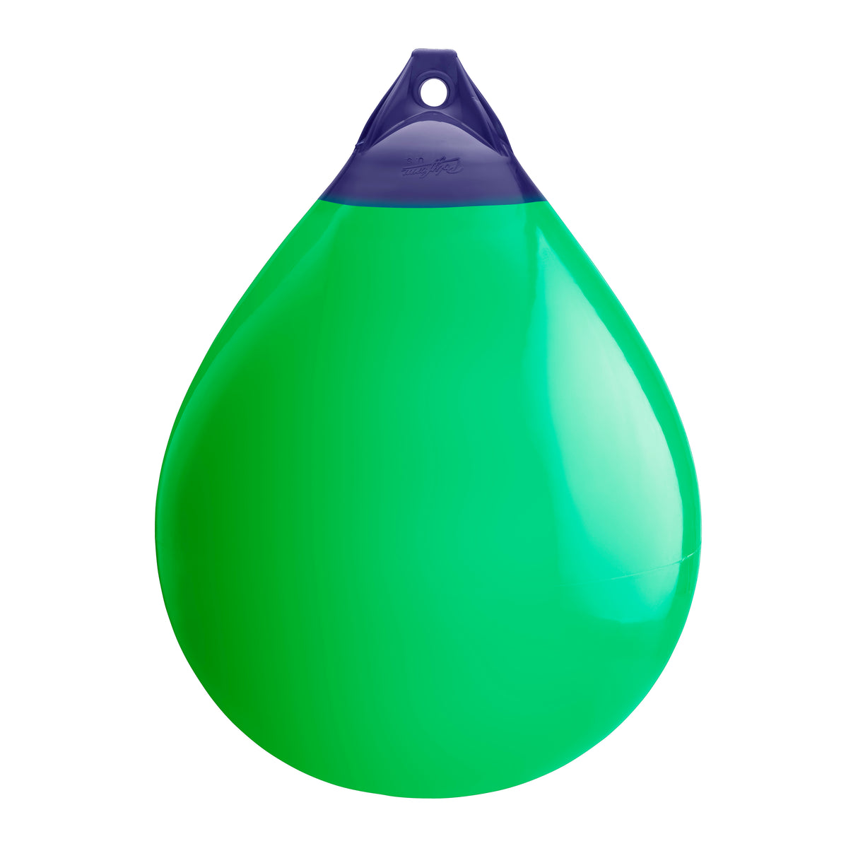 Green inflatable buoy, Polyform A-7 