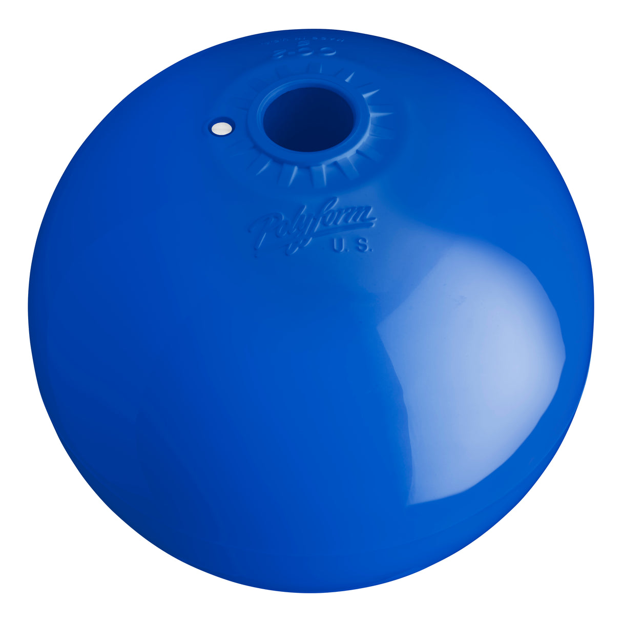Hole through center mooring and marker buoy, Polyform CC-2 Blue angled shot