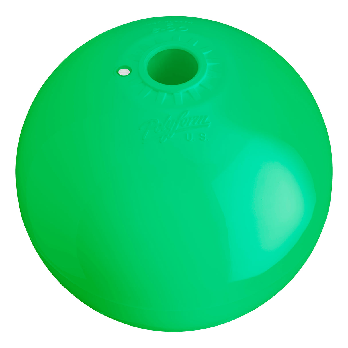 Hole through center mooring and marker buoy, Polyform CC-3 Green angled shot