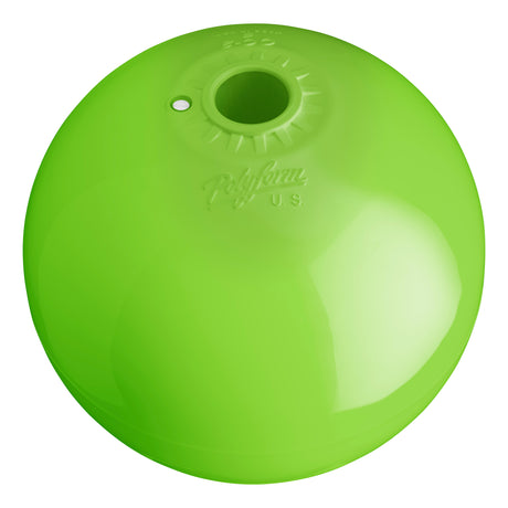 Hole through center mooring and marker buoy, Polyform CC-4 Lime angled shot