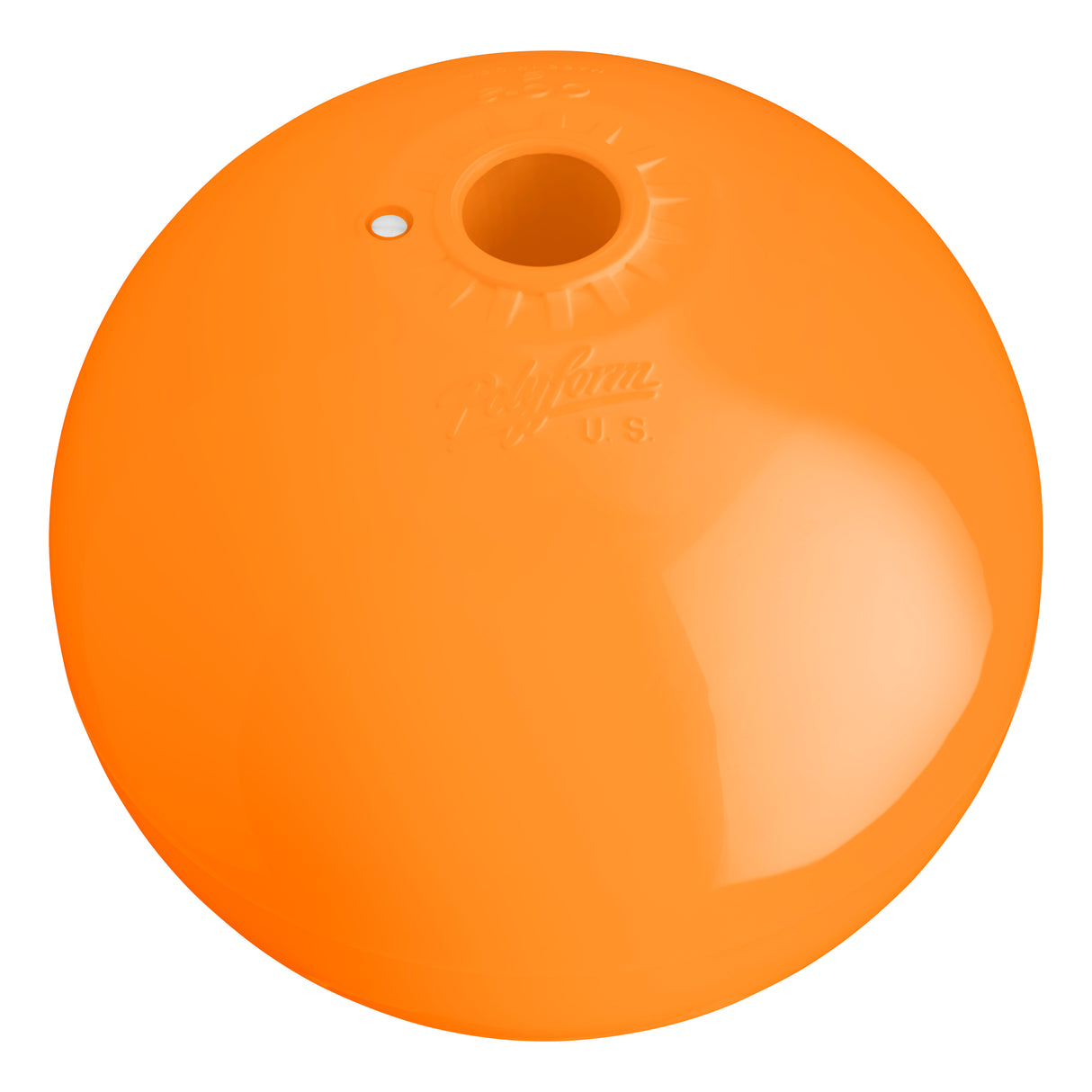 Hole through center mooring and marker buoy, Polyform CC-5 Orange angled shot