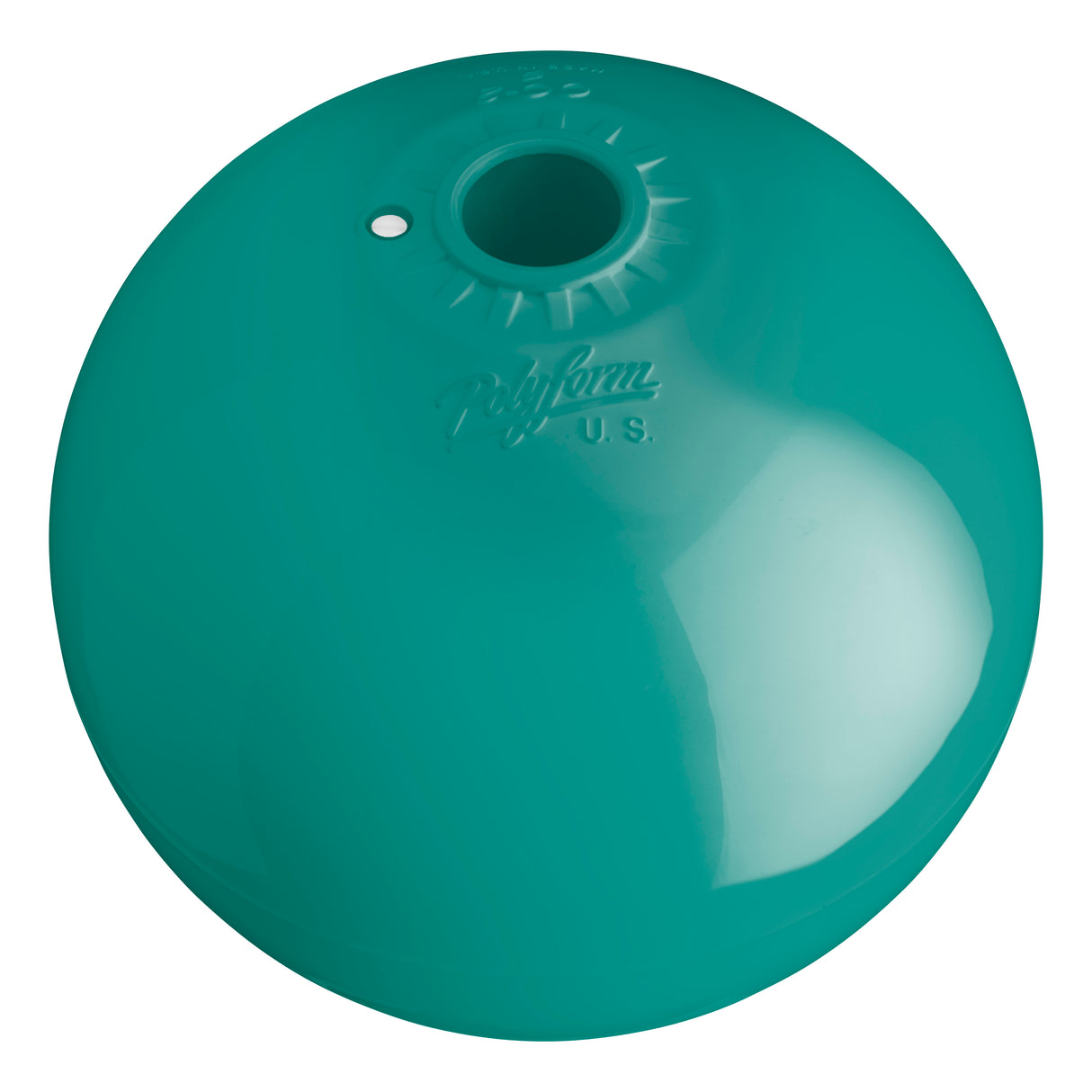 Hole through center mooring and marker buoy, Polyform CC-4 Teal angled shot