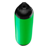 Green boat fender with Black-Top, Polyform F-02 angled shot