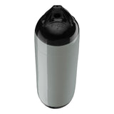 Grey with Black Ropehold boat fender with Black-Top, Polyform F-02 angled shot