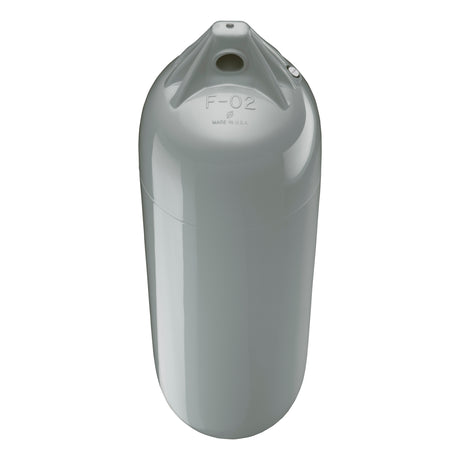 All Grey boat fender with Grey-Top, Polyform F-02 angled shot