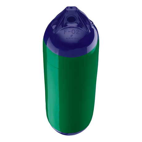 Forest Green boat fender with Navy-Top, Polyform F-02 angled shot
