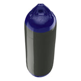 Graphite boat fender with Navy-Top, Polyform F-02 angled shot