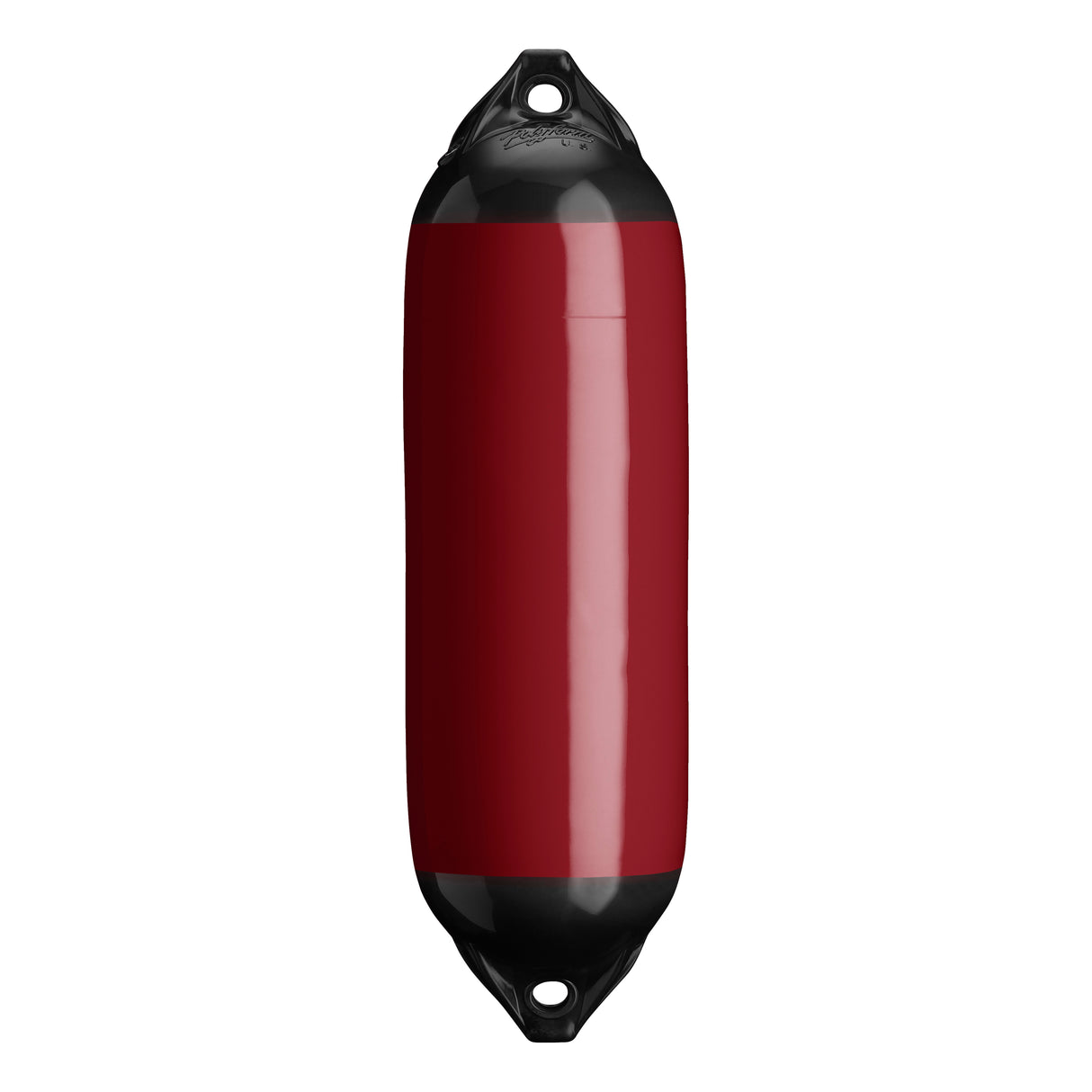 Burgundy boat fender with Black-Top, Polyform F-02 