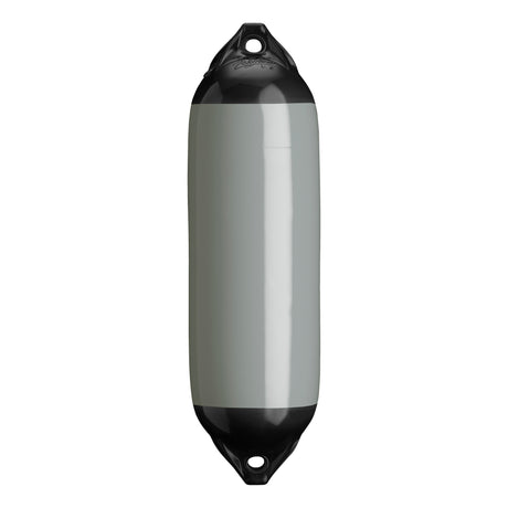 Grey with Black Ropehold boat fender with Black-Top, Polyform F-02 