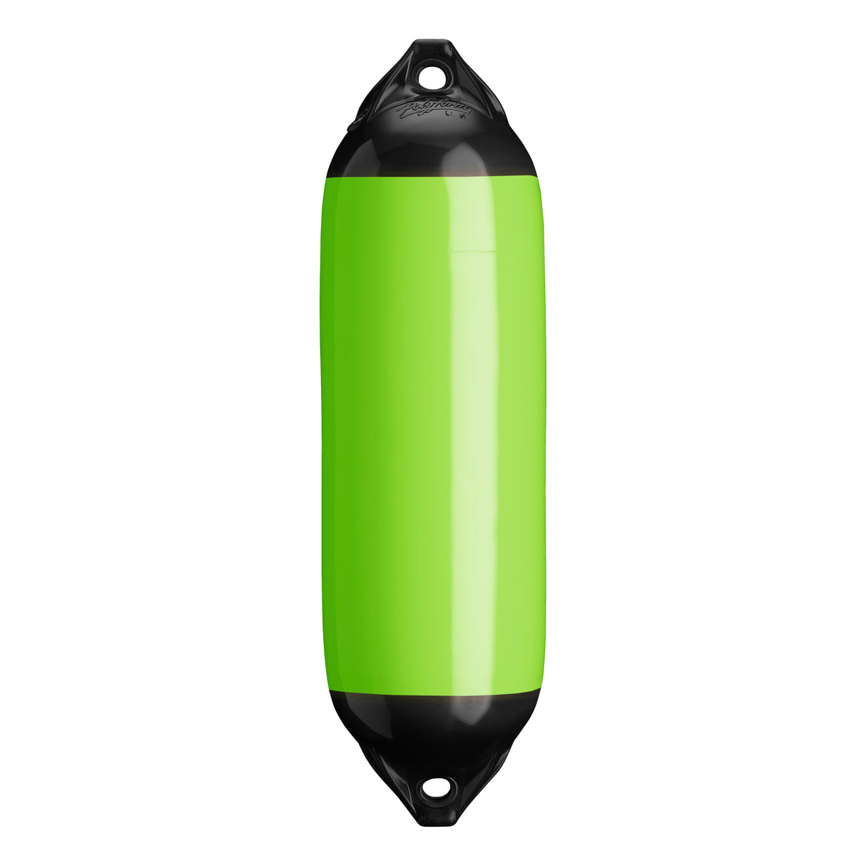 Lime boat fender with Black-Top, Polyform F-02 